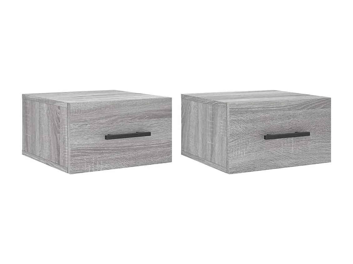 Evelyn Marie  Tables de chevet murales 2 pcs sonoma gris 35x35x20 cm