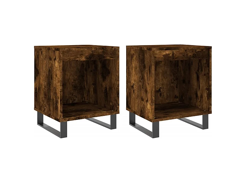 Orlando  Tables de chevet 2 pcs chêne fumé 40x35x50 cm bois ingénierie