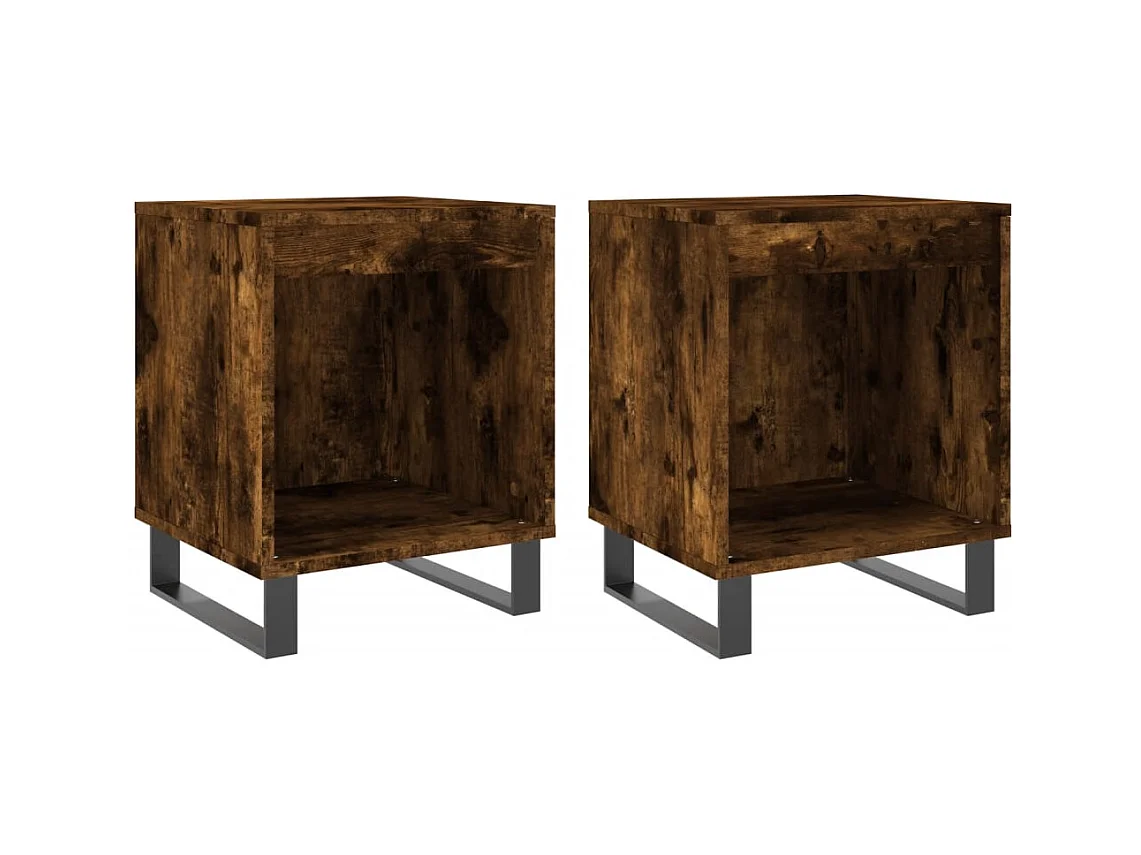 Orlando  Tables de chevet 2 pcs chêne fumé 40x35x50 cm bois ingénierie