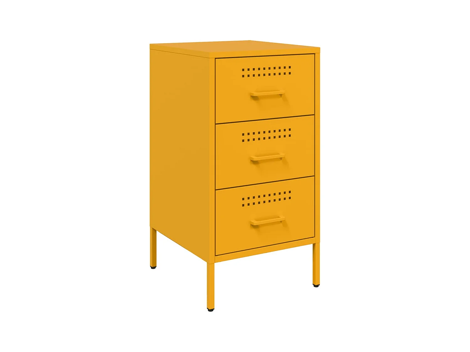 Vyndor  Table de chevet jaune moutarde 36x39x68 cm acier