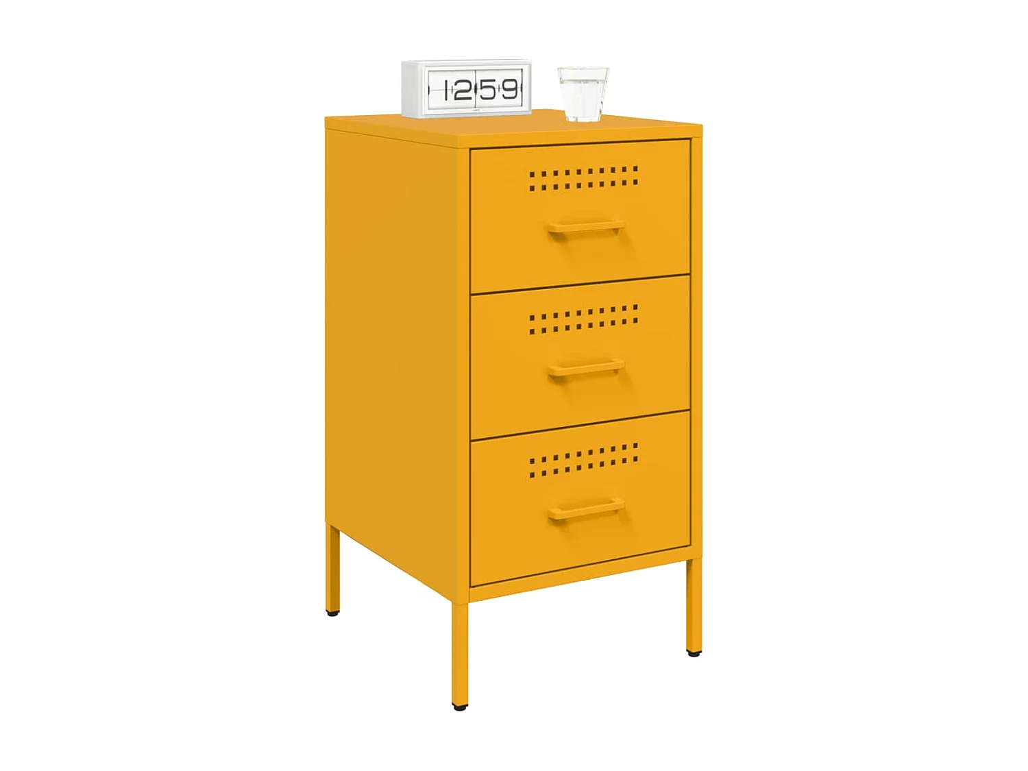 Vyndor  Table de chevet jaune moutarde 36x39x68 cm acier