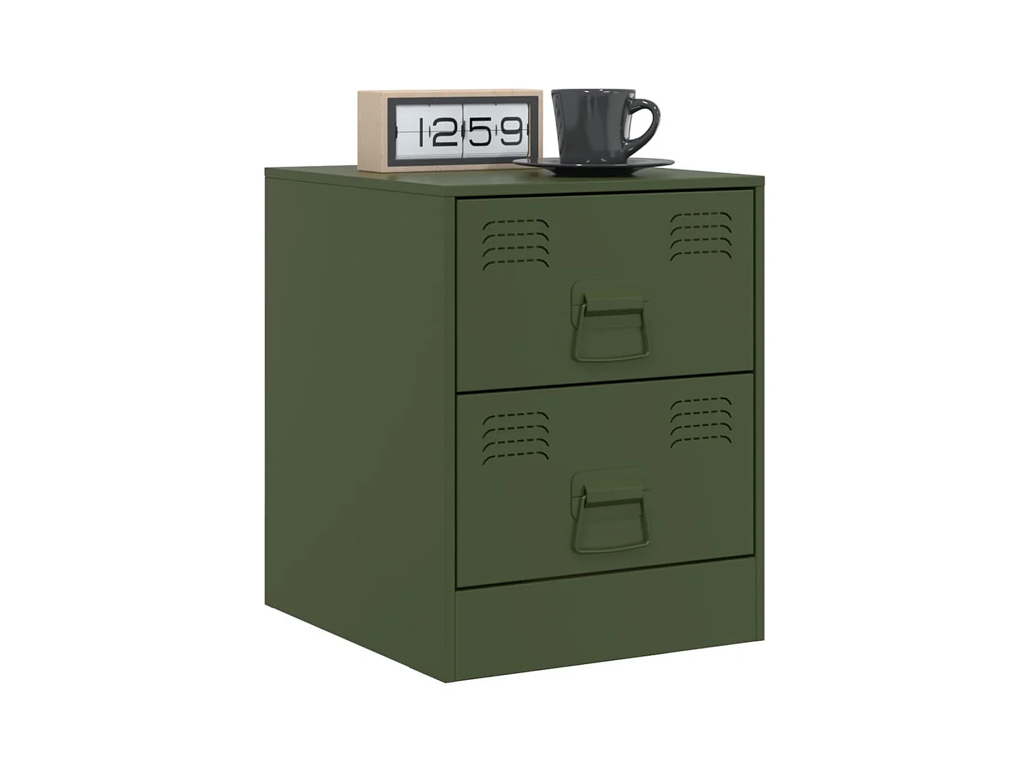 Groton  Tables de chevet 2 pcs vert 34,5x39x44 cm acier