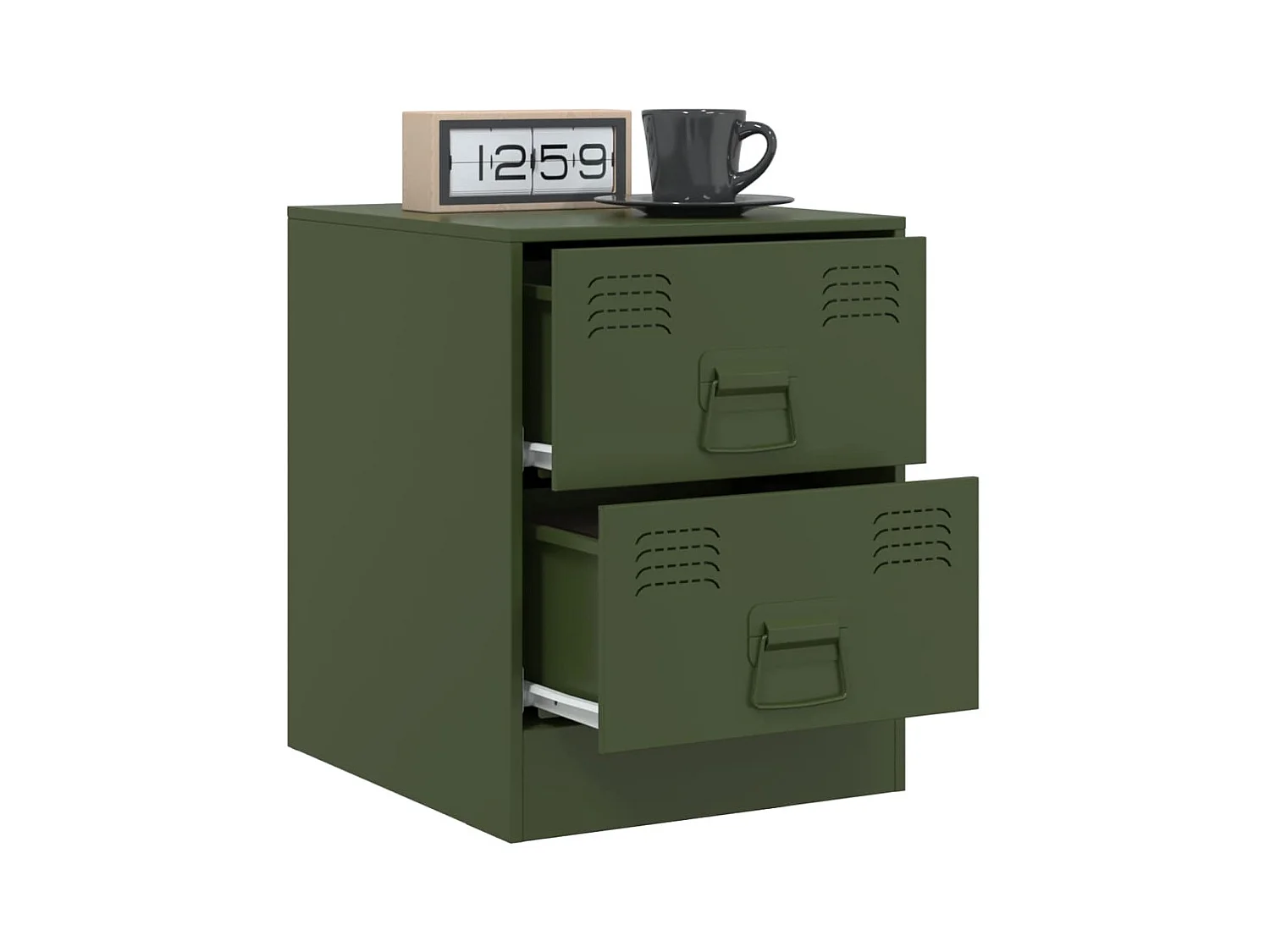 Groton  Tables de chevet 2 pcs vert 34,5x39x44 cm acier