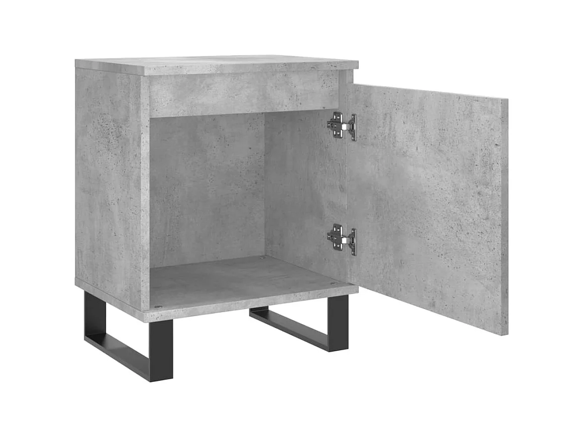 Cydor  Tables de chevet 2 pcs gris béton 40x30x50 cm bois d'ingénierie