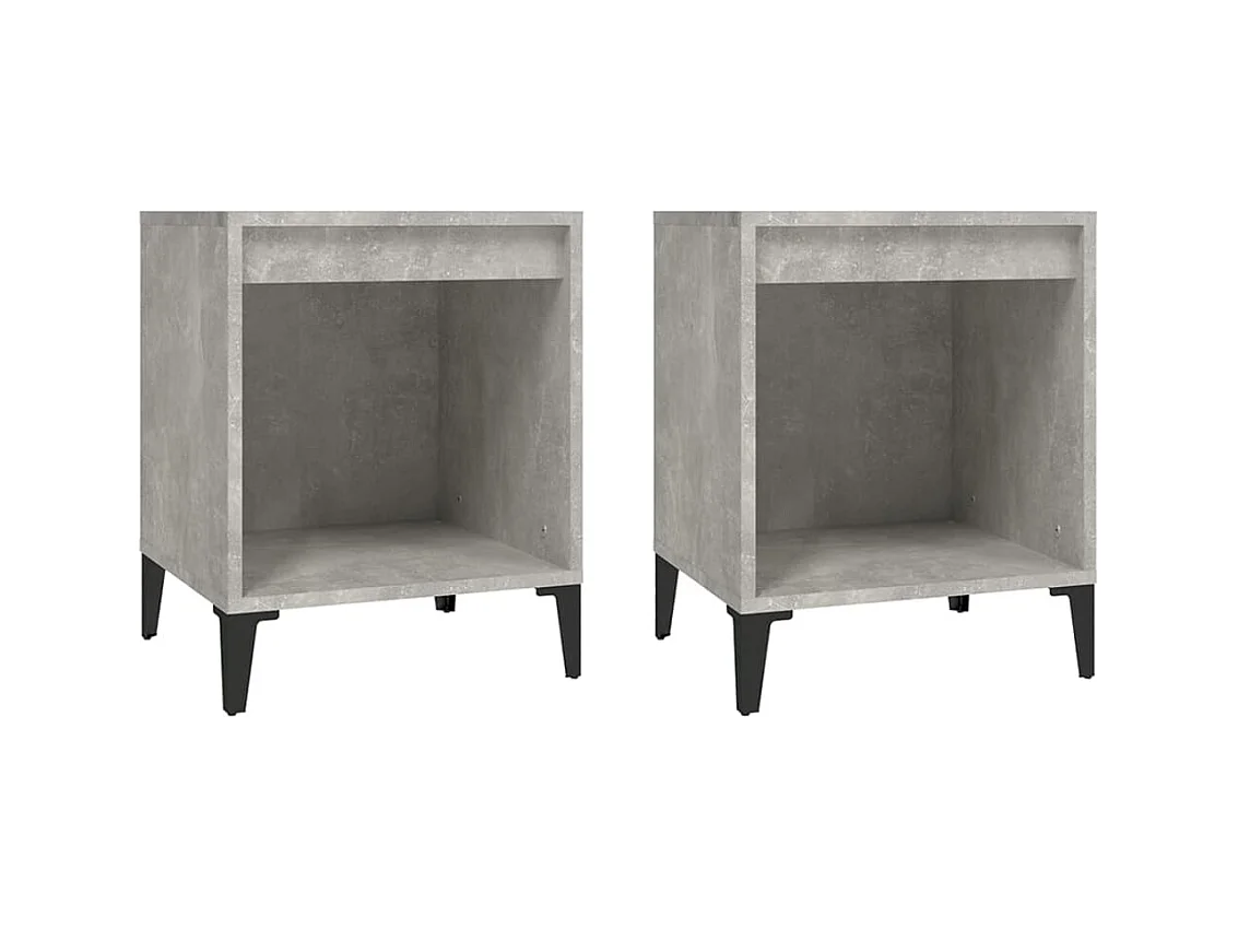 Hartford  Tables de chevet 2 pcs Gris béton 40x35x50 cm