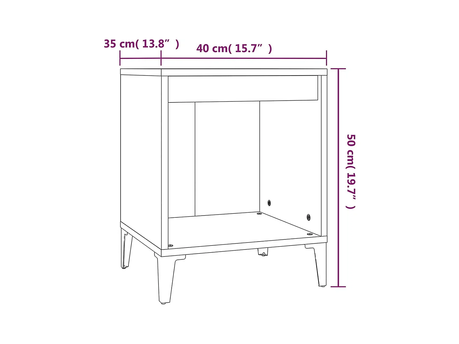 Hartford  Tables de chevet 2 pcs Gris béton 40x35x50 cm
