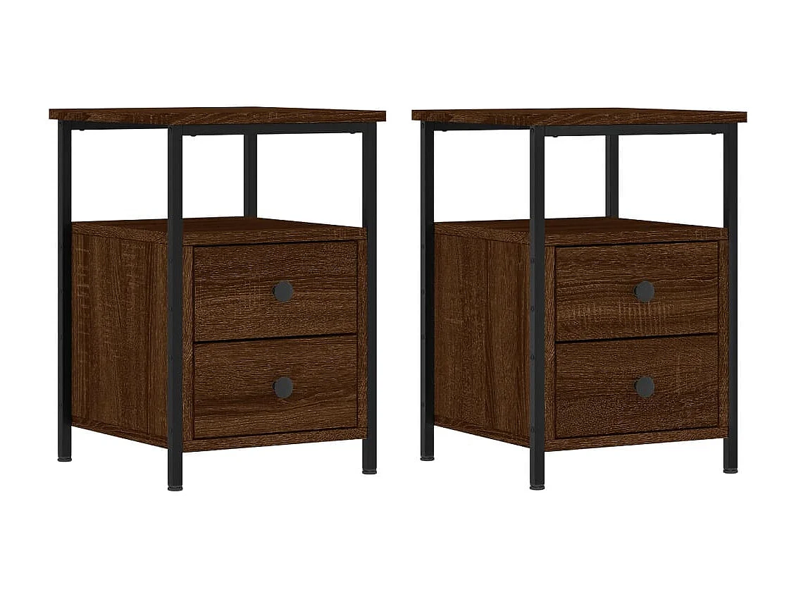 Winter Springs  Tables de chevet 2pcs chêne marron 34x35,5x50cm bois ingénierie