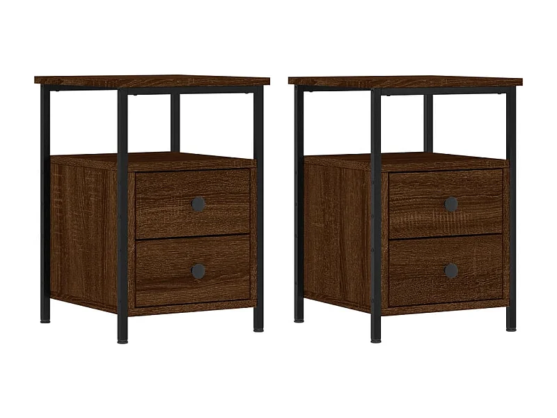 Winter Springs  Tables de chevet 2pcs chêne marron 34x35,5x50cm bois ingénierie