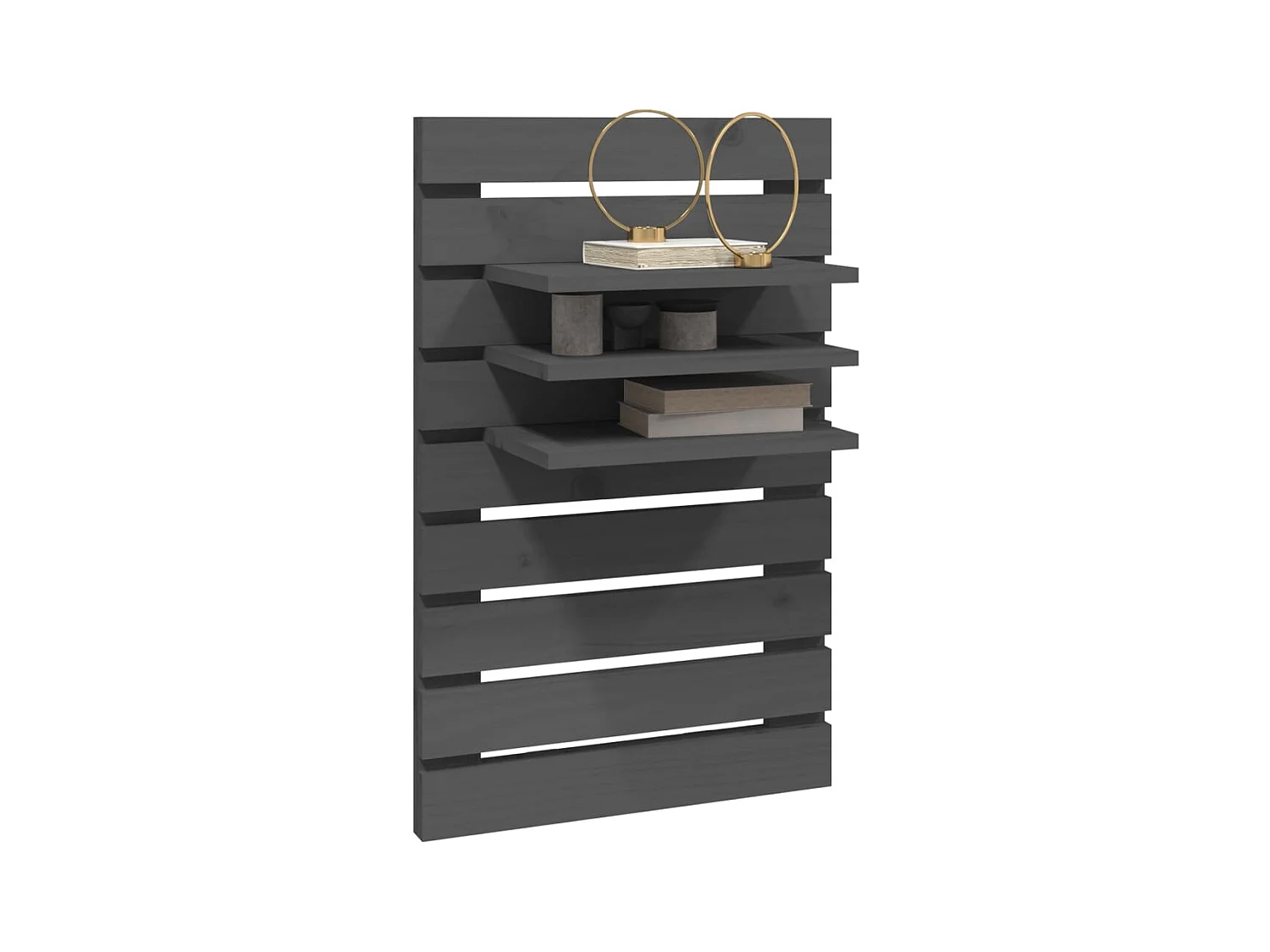 Mack  Étagères de chevet murales 2 pcs Gris Bois de pin massif