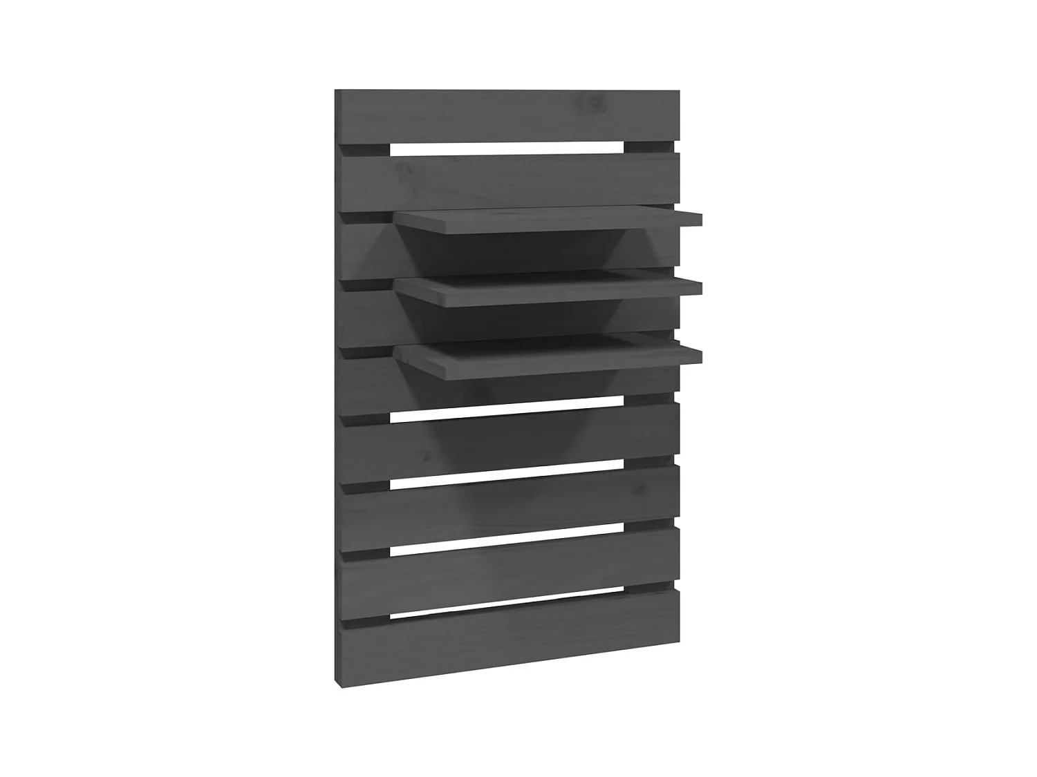 Mack  Étagères de chevet murales 2 pcs Gris Bois de pin massif