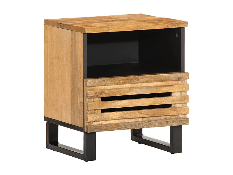 Murdin  Nachtkastjes 2 st 40x34x46 cm massief ruw mangohout