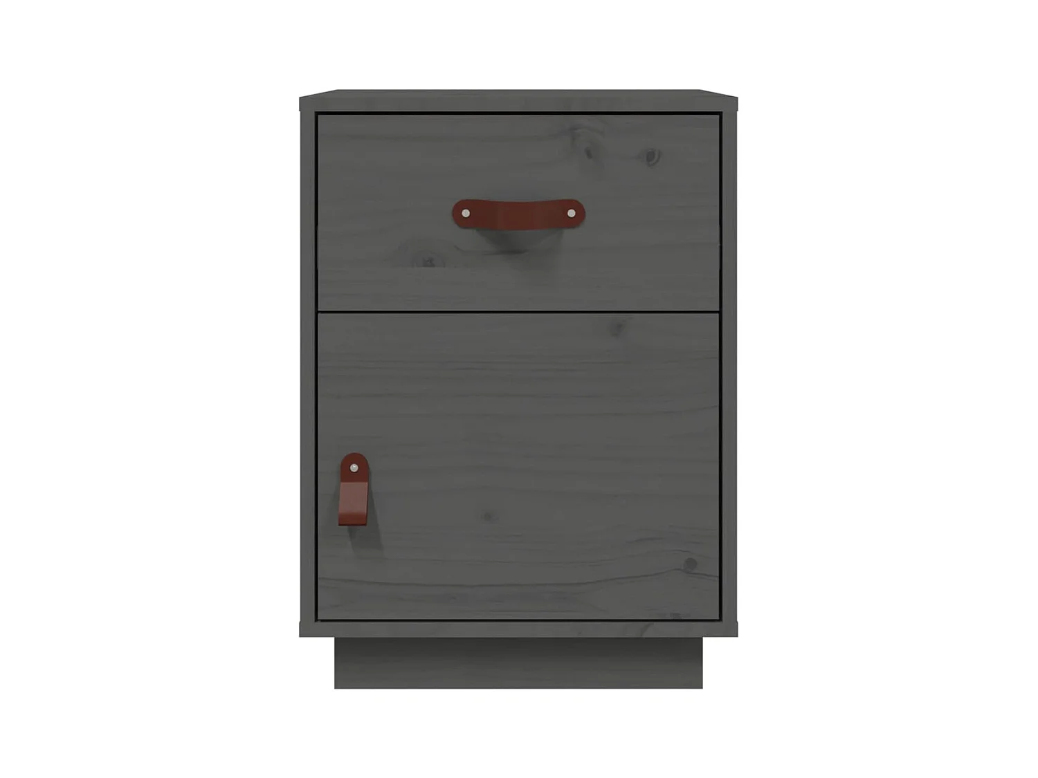 Yaldir  Tables de chevet 2 pcs Gris 40x34x55 cm Bois de pin massif