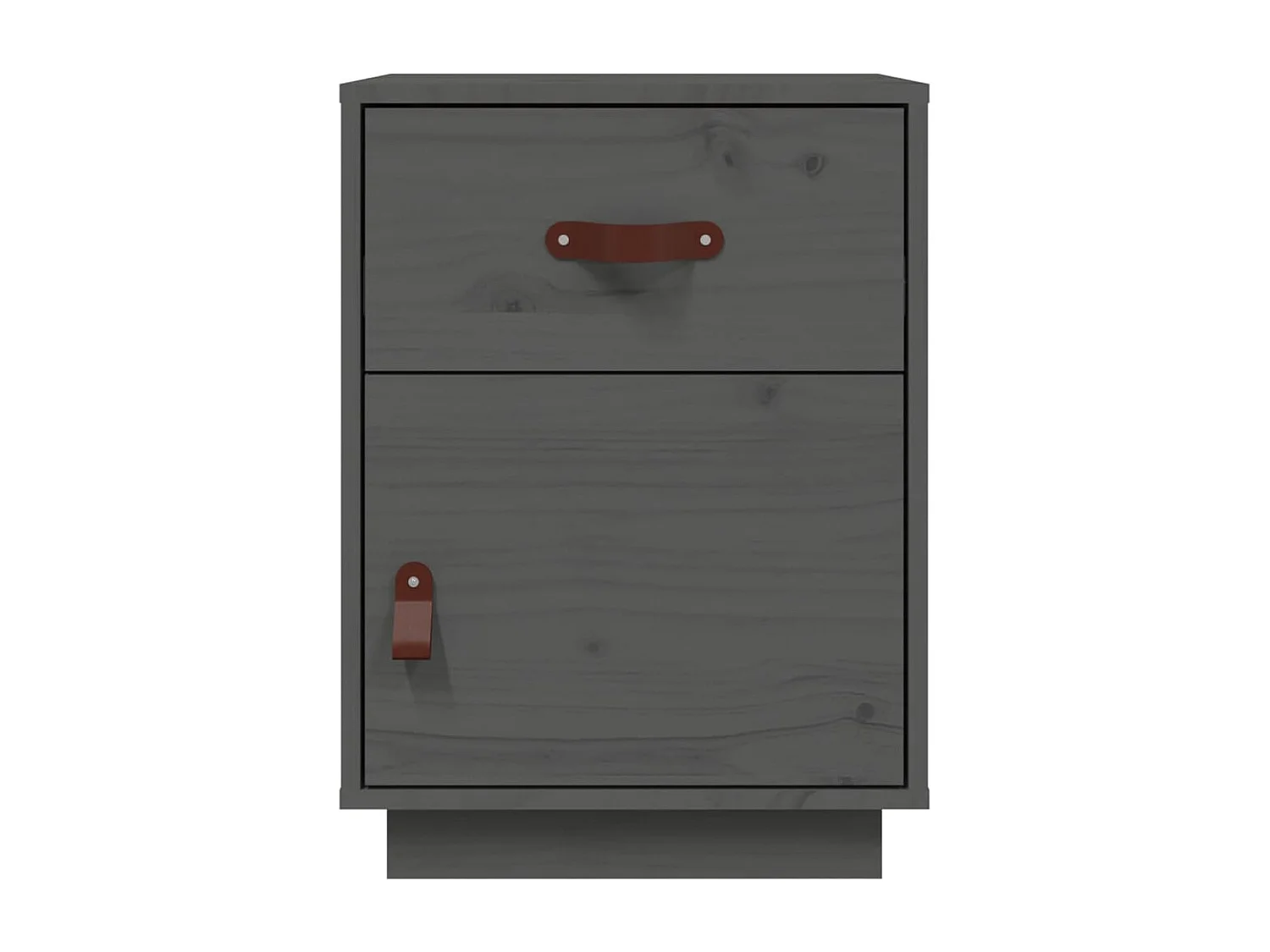 Yaldir  Mesitas de noche 2 uds madera maciza de pino gris 40x34x55 cm