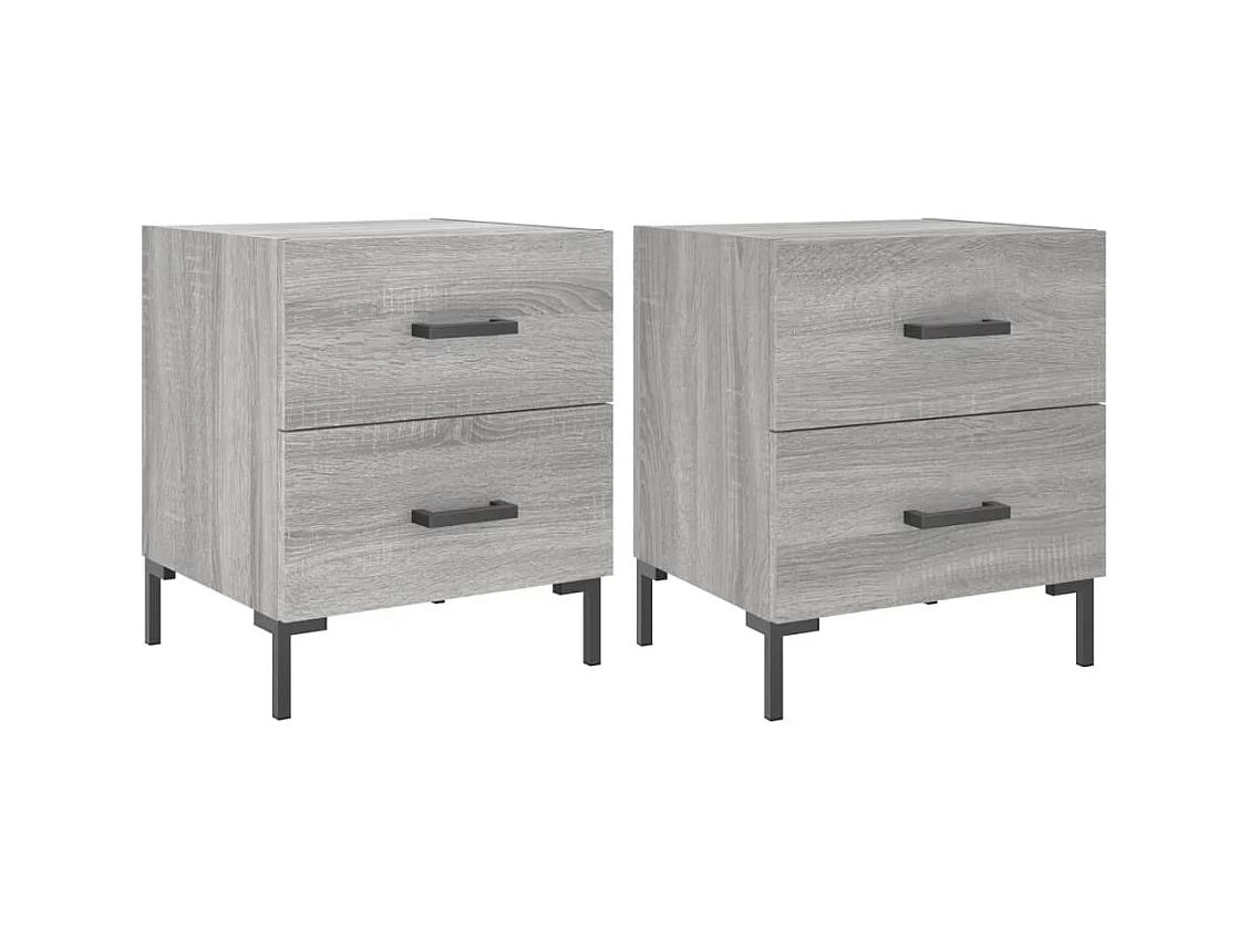 Myrion  Tables de chevet 2 pcs sonoma gris 40x35x47,5 cm