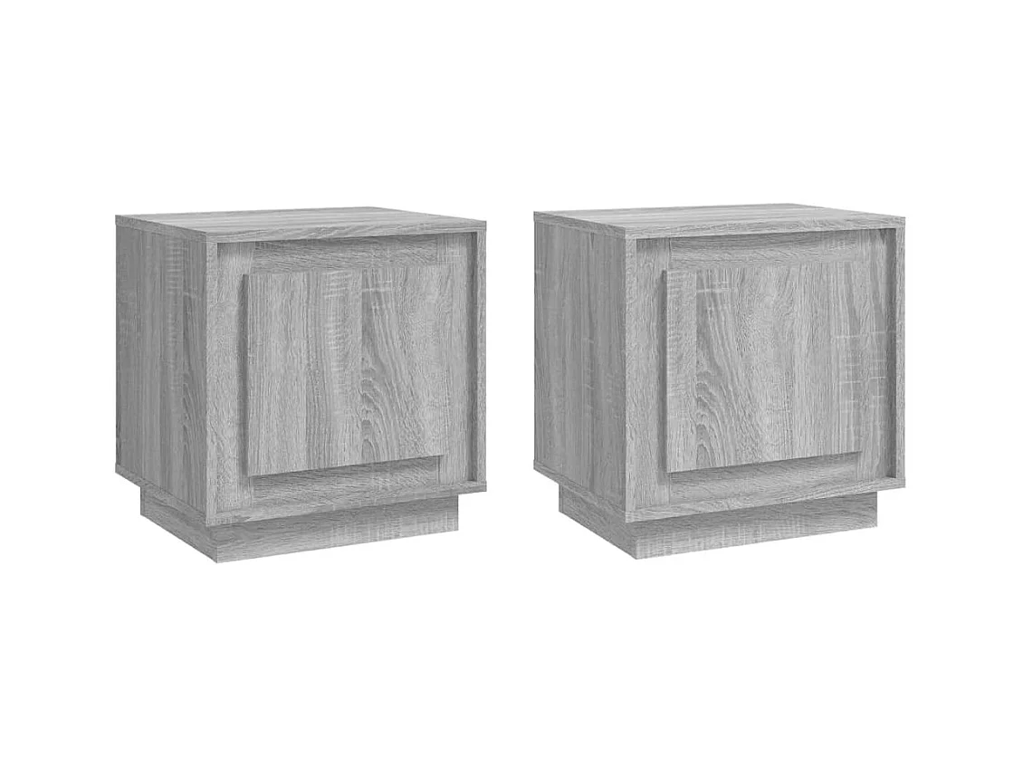 Jordy  Tables de chevet 2 pcs sonoma gris 44x35x45cm bois d'ingénierie
