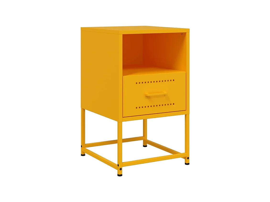 Inanna  Tables de chevet 2 pcs jaune moutarde 36x39x60,5 cm acier