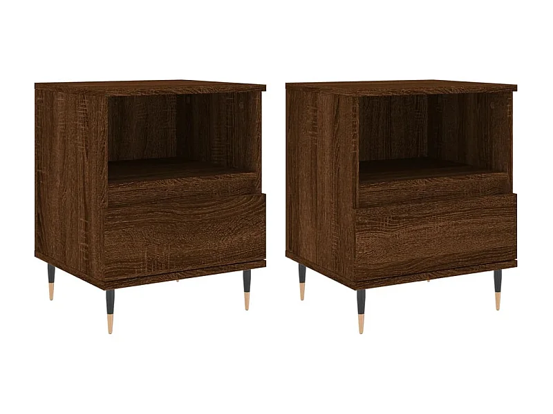 Blandon  Tables de chevet 2 pcs chêne marron 40x35x50 cm bois ingénierie