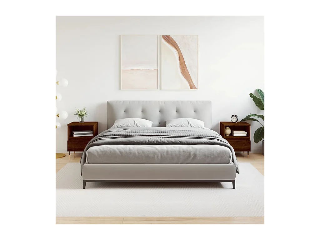 Blandon  Tables de chevet 2 pcs chêne marron 40x35x50 cm bois ingénierie