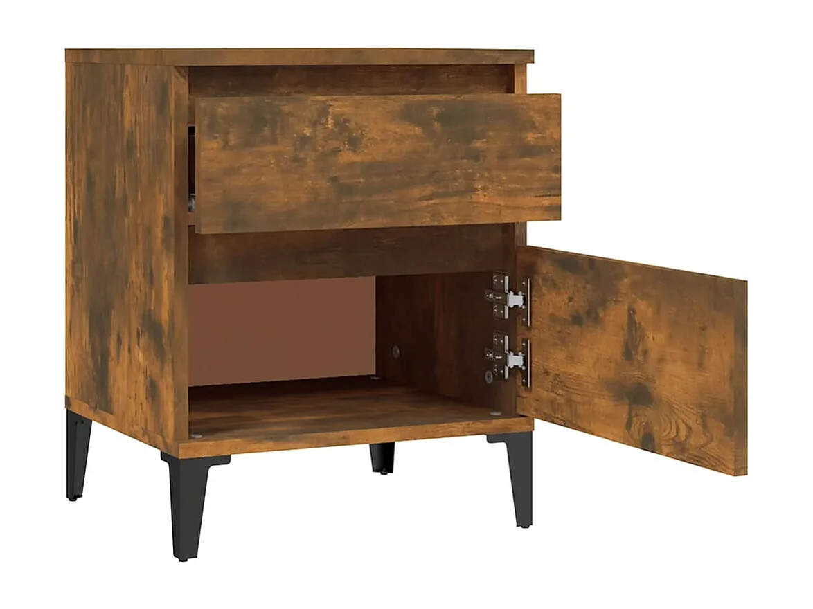 Ramløse  Table de chevet Chêne fumé 40x35x50 cm