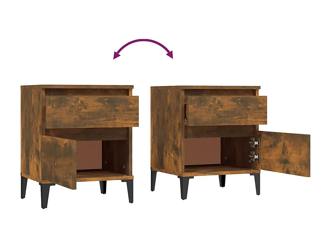 Ramløse  Table de chevet Chêne fumé 40x35x50 cm