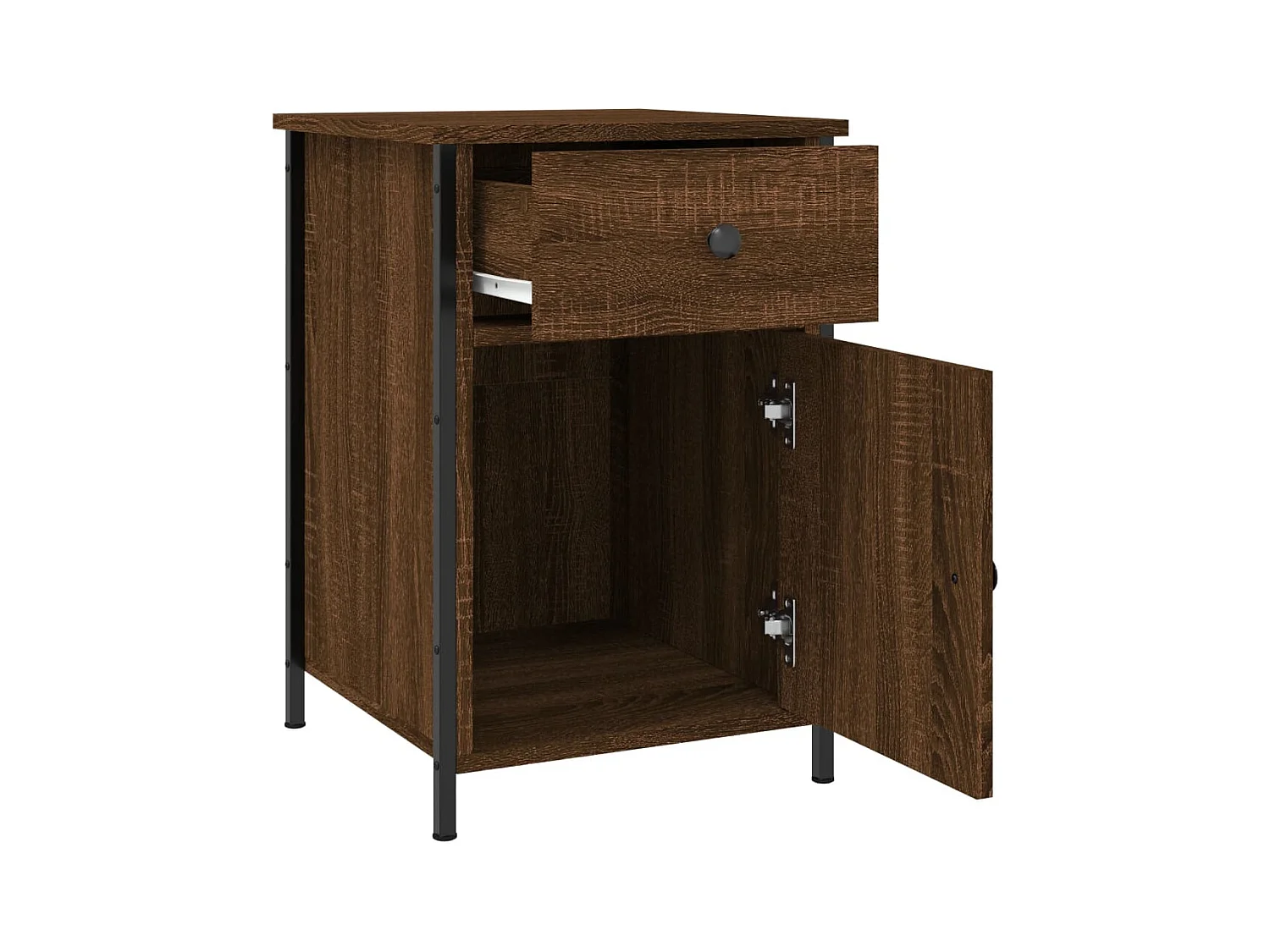 Qardir  Tables de chevet 2pcs Chêne marron 40x42x60cm Bois d'ingénierie