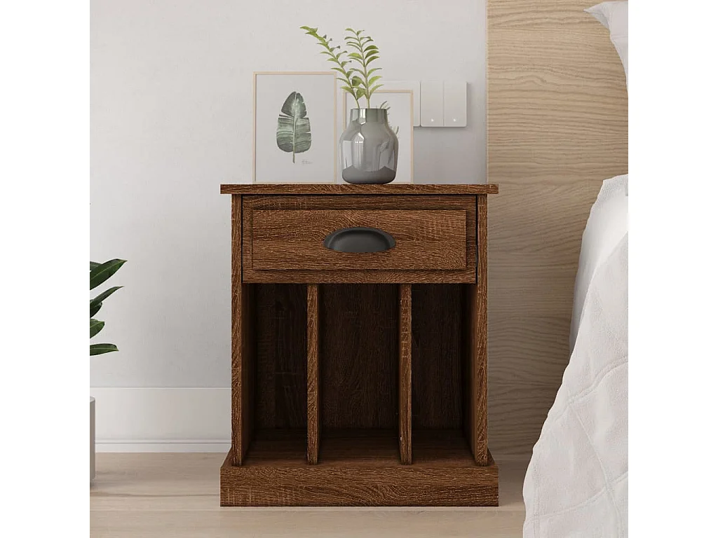 Verónica Paz  Table de chevet chêne marron 43x36x50 cm