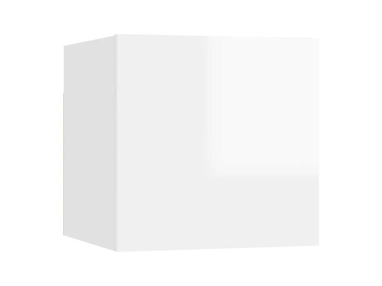 Tarpon Springs  Comodino Bianco Lucido 30,5x30x30 cm in Truciolato