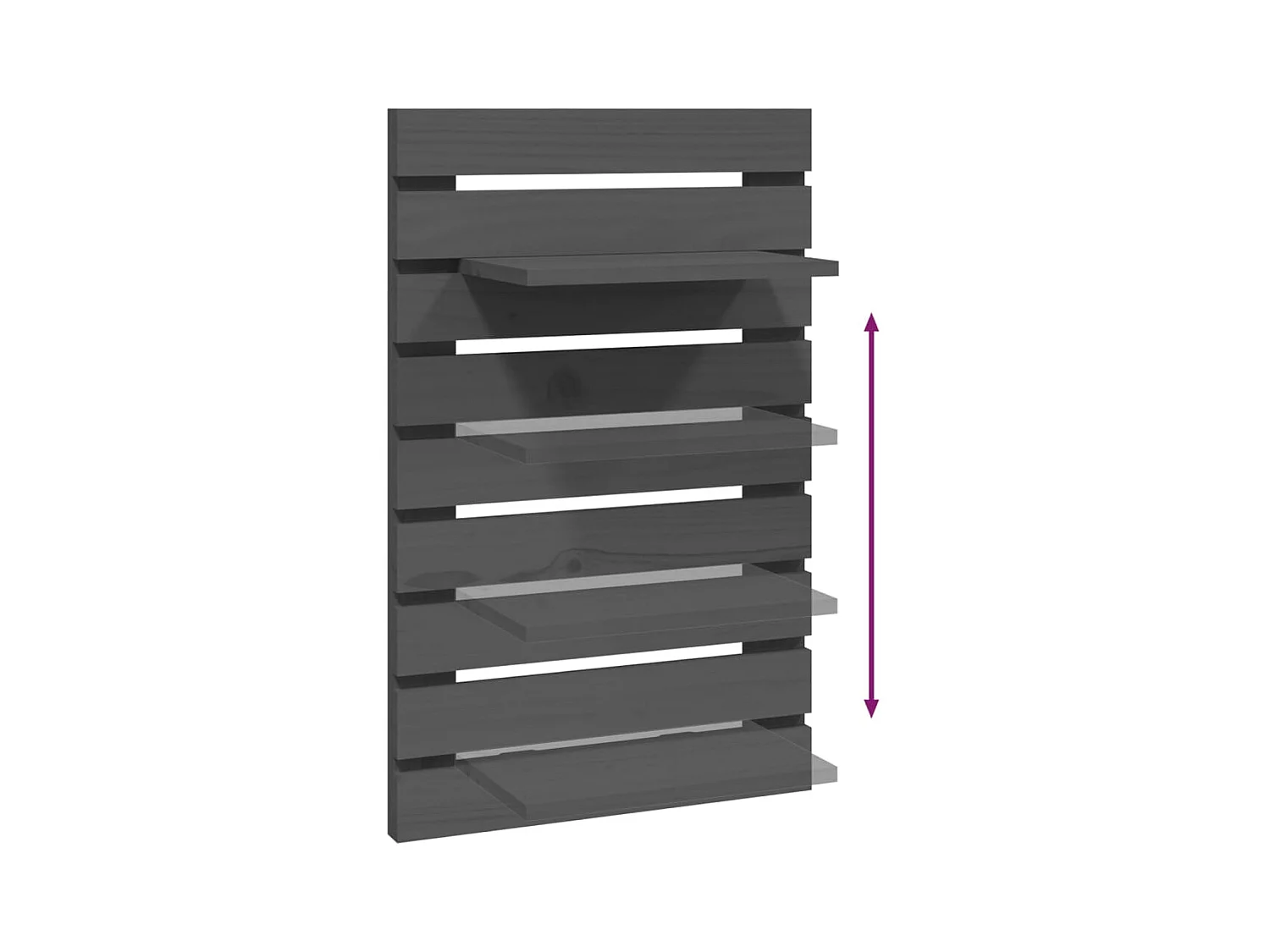 Abdeslam  Étagères de chevet murales 2 pcs Gris Bois de pin massif