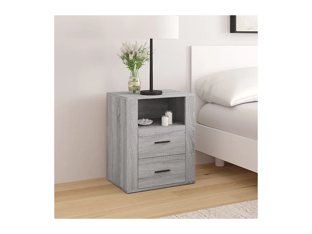 Josephine-Claire  Table de chevet Sonoma gris 50x36x60 cm Bois d'ingénierie