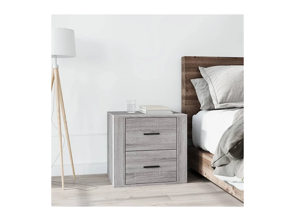 Melinda  Table de chevet Sonoma gris 50x39x47 cm