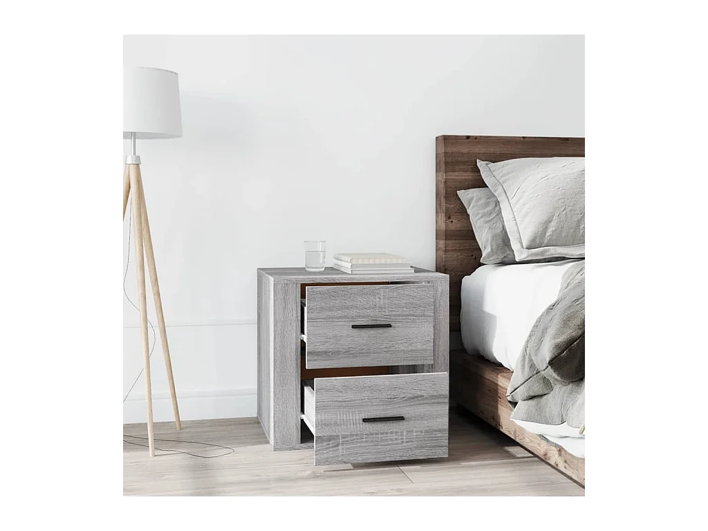 Melinda  Table de chevet Sonoma gris 50x39x47 cm