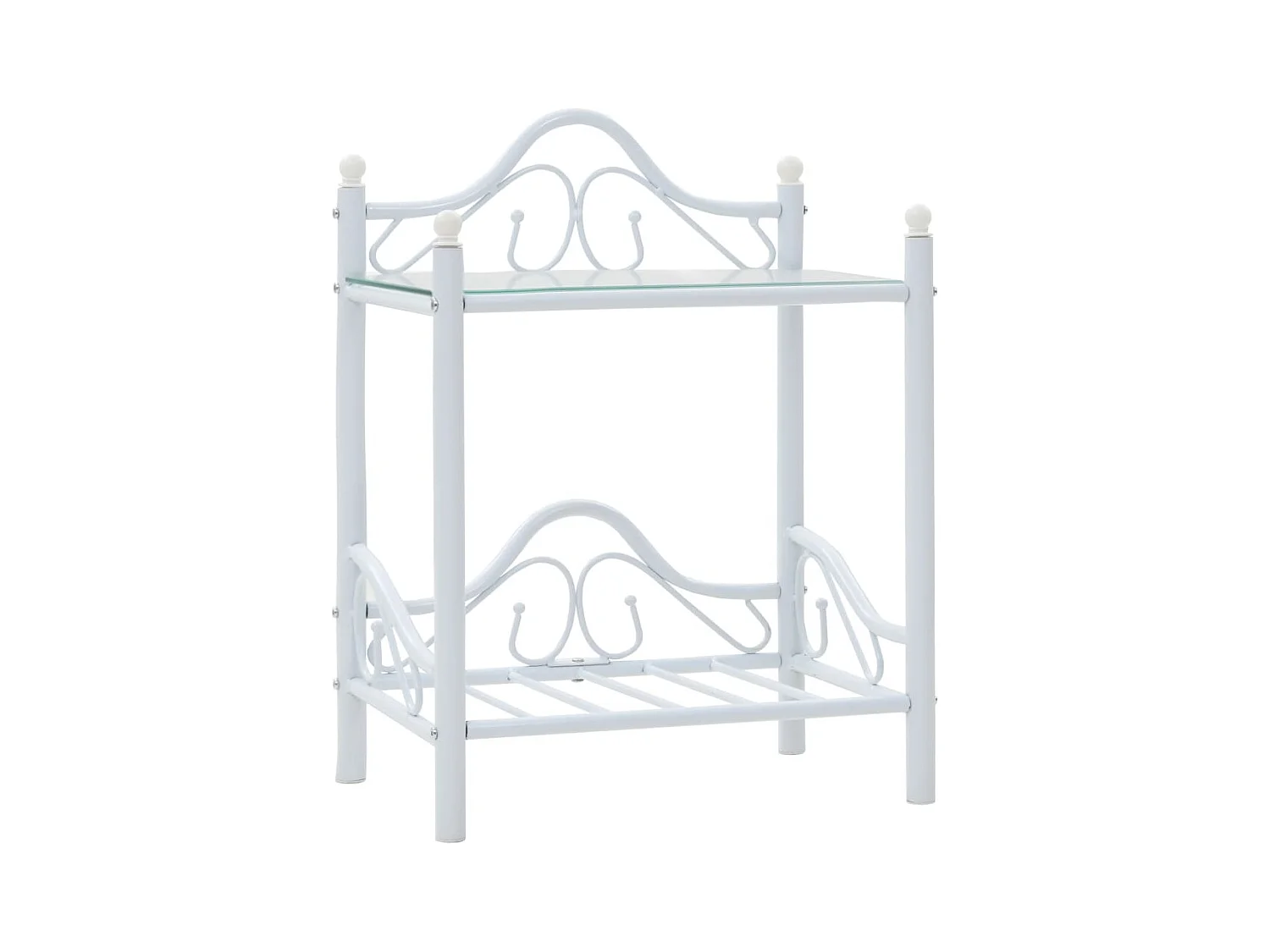 Xylith  Tables de chevet 2 pcs Acier et verre trempé 45x30,5x60cm Blanc