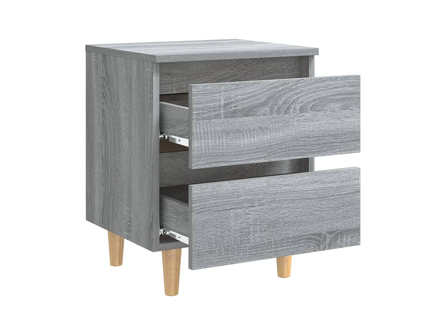 Kutztown  Tables de chevet pieds en bois 2 pcs Sonoma gris 40x35x50 cm