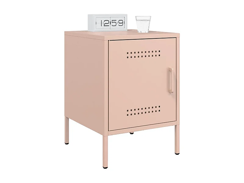 Adam Scott  Mesita de noche de acero rosa 36x39x50,5 cm