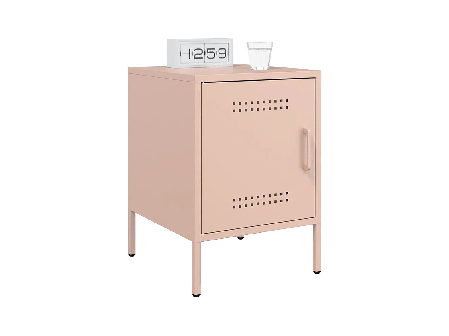 Adam Scott  Table de chevet rose 36x39x50,5 cm acier