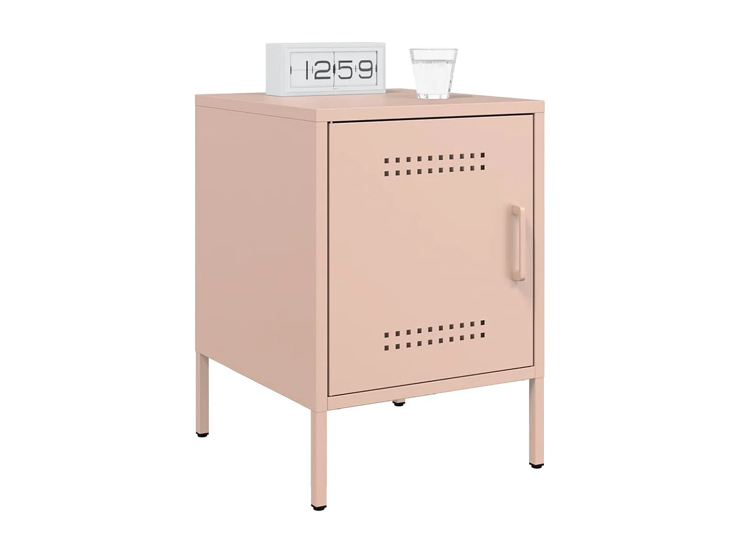 Adam Scott  Table de chevet rose 36x39x50,5 cm acier