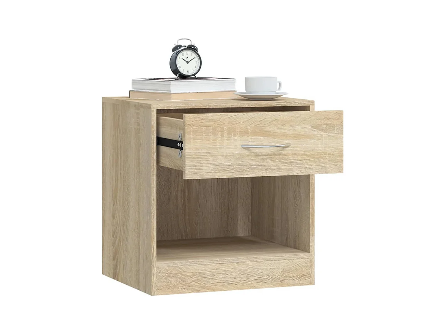 Gralina  Table de chevet 2 pcs avec tiroir Couleur de chêne