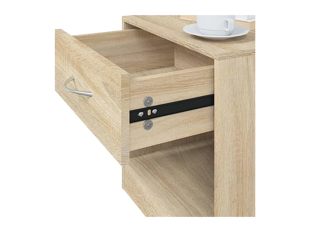 Gralina  Table de chevet 2 pcs avec tiroir Couleur de chêne