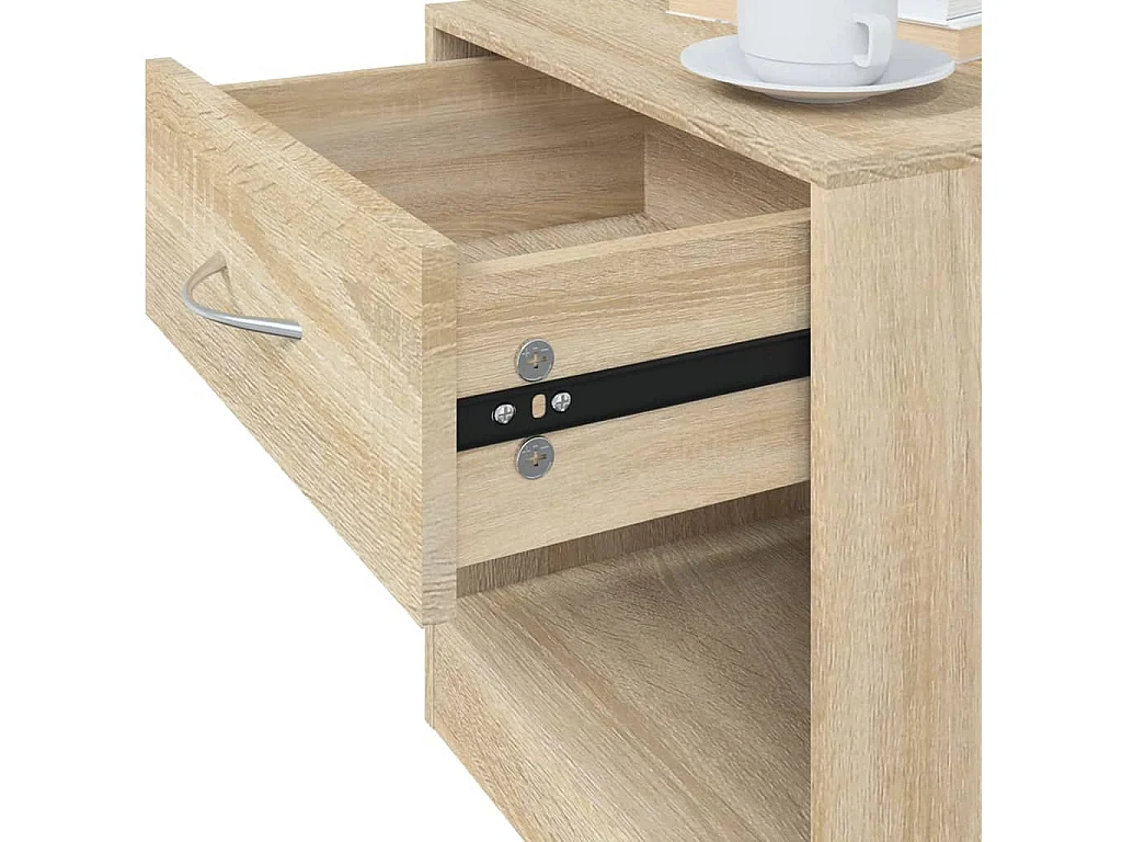 Gralina  Table de chevet 2 pcs avec tiroir Couleur de chêne