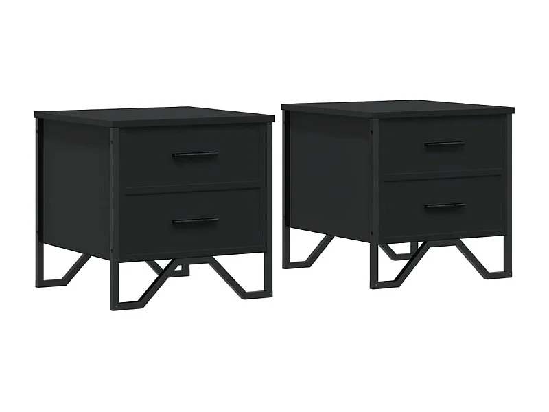 Hanne  Tables de chevet 2 pcs noir 40x41x40 cm bois d'ingénierie