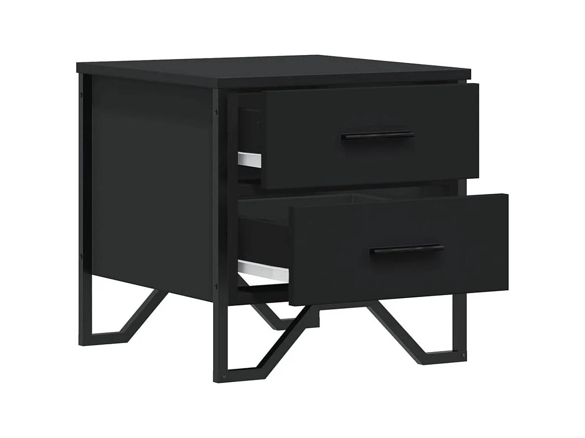 Hanne  Tables de chevet 2 pcs noir 40x41x40 cm bois d'ingénierie