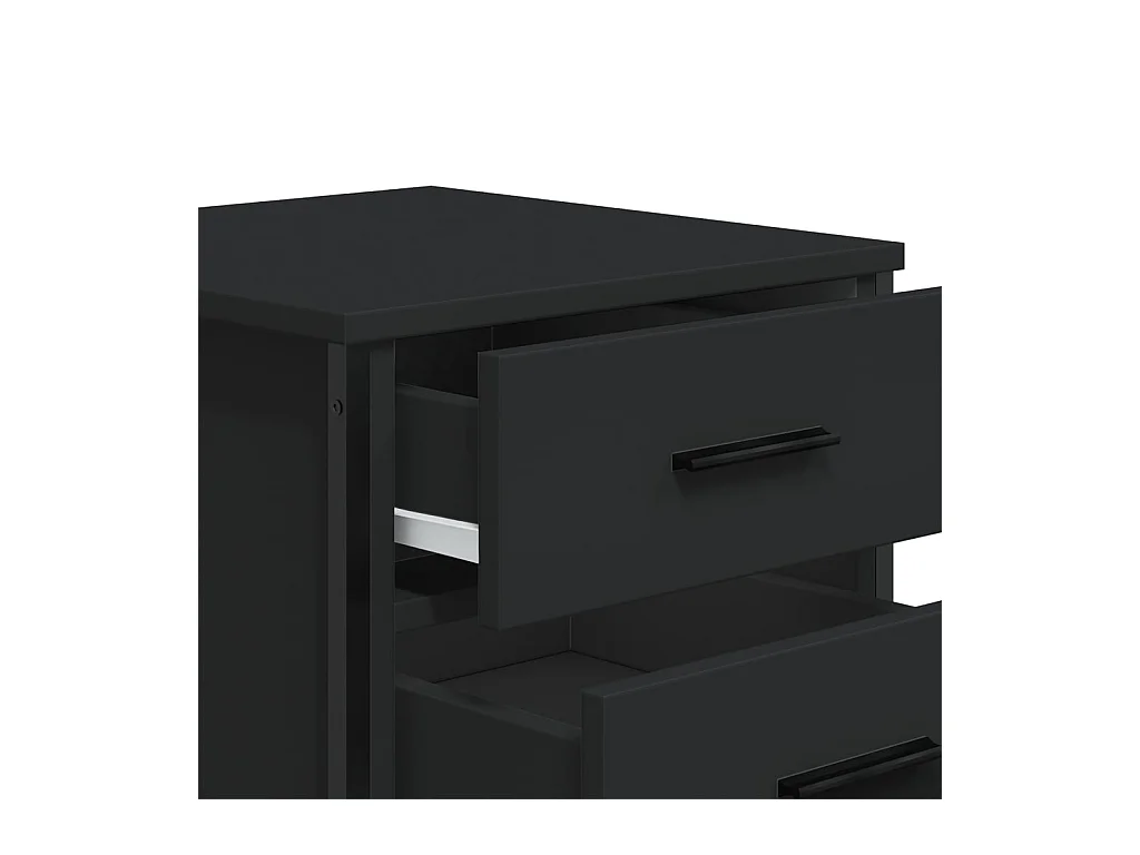 Hanne  Tables de chevet 2 pcs noir 40x41x40 cm bois d'ingénierie