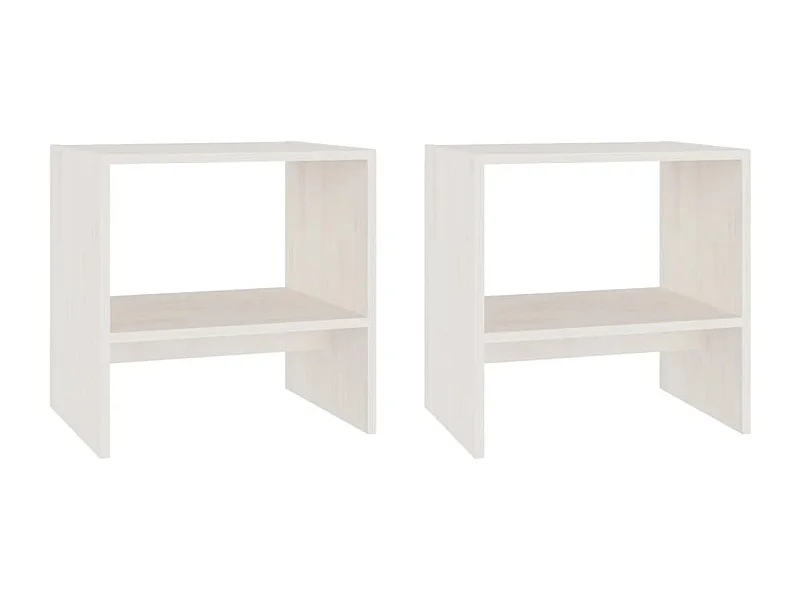 Bogota  Nachtkastjes 2 st 40x30,5x40 cm massief grenenhout wit