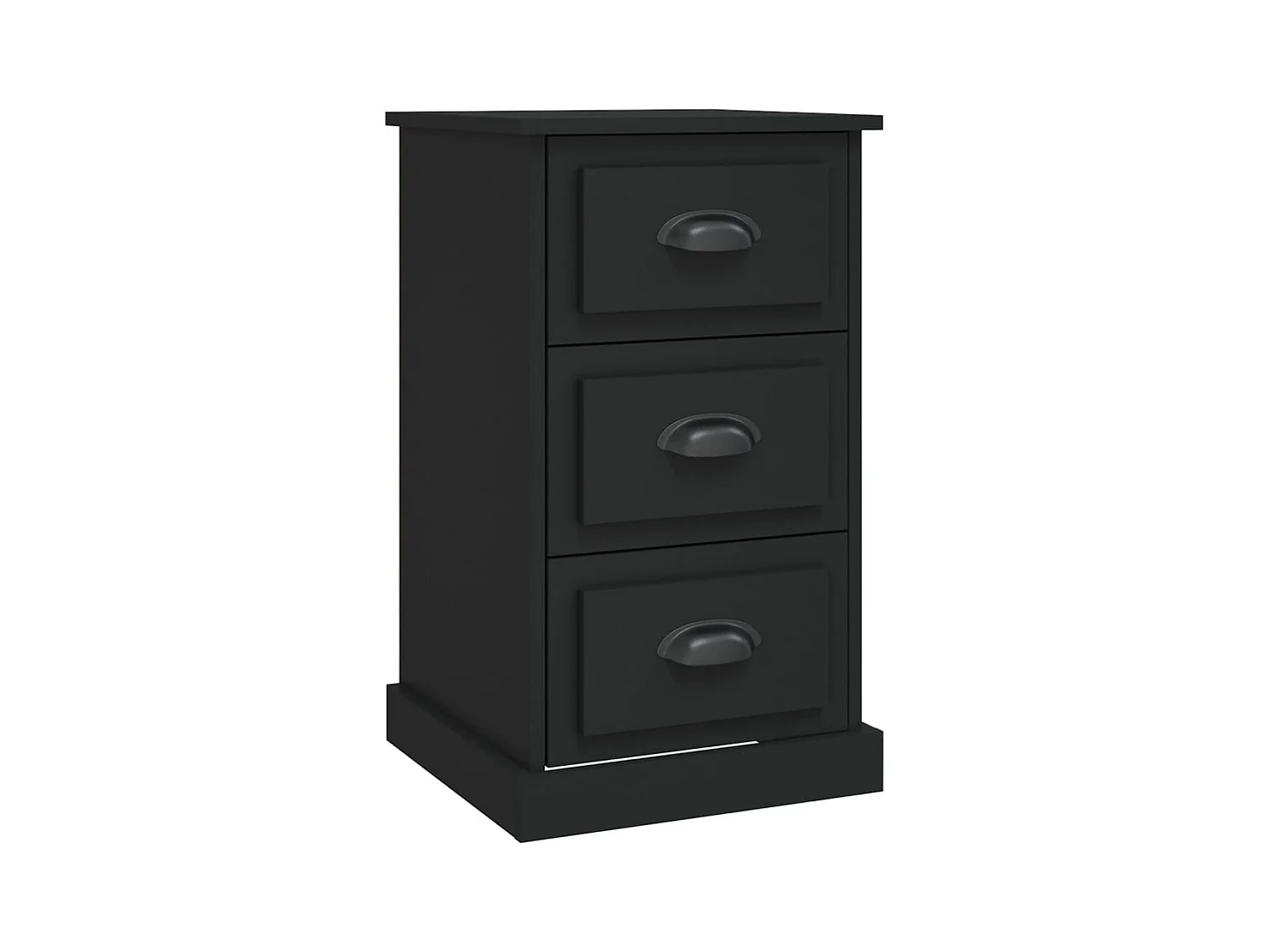 Inge  Table de chevet noir 39x39x67 cm bois d’ingénierie