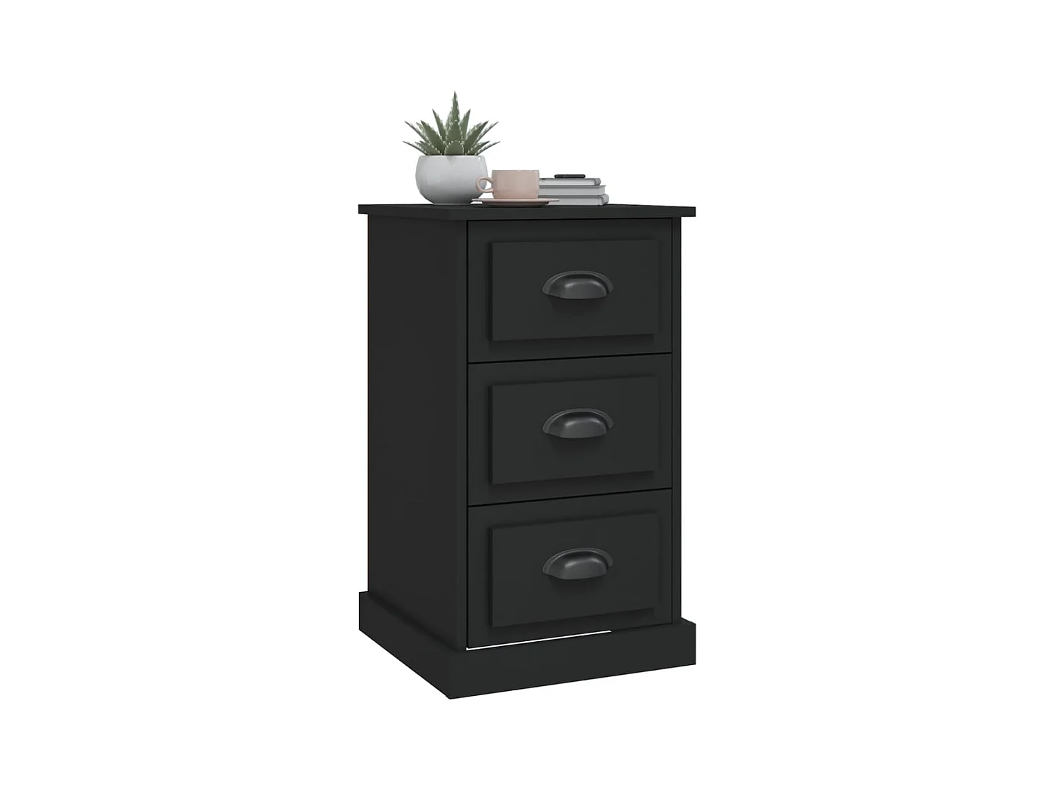 Inge  Table de chevet noir 39x39x67 cm bois d’ingénierie