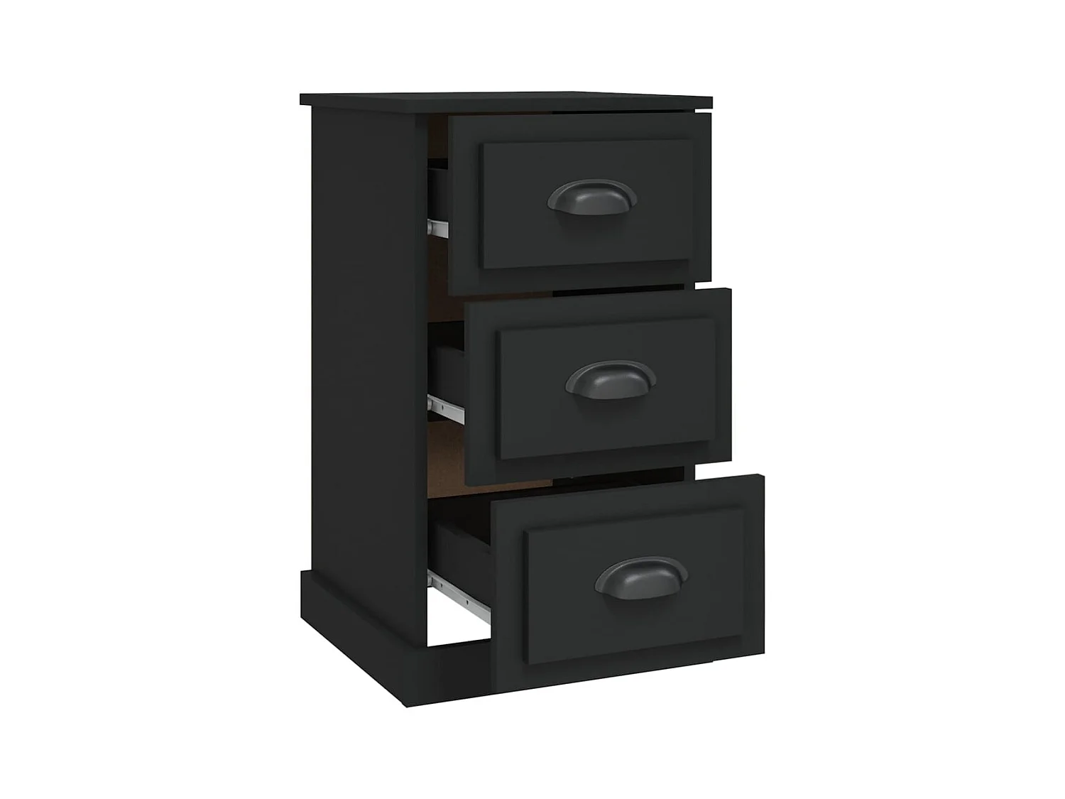 Inge  Table de chevet noir 39x39x67 cm bois d’ingénierie