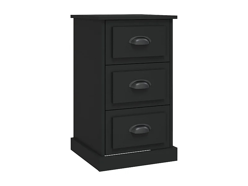 Inge  Table de chevet noir 39x39x67 cm bois d’ingénierie