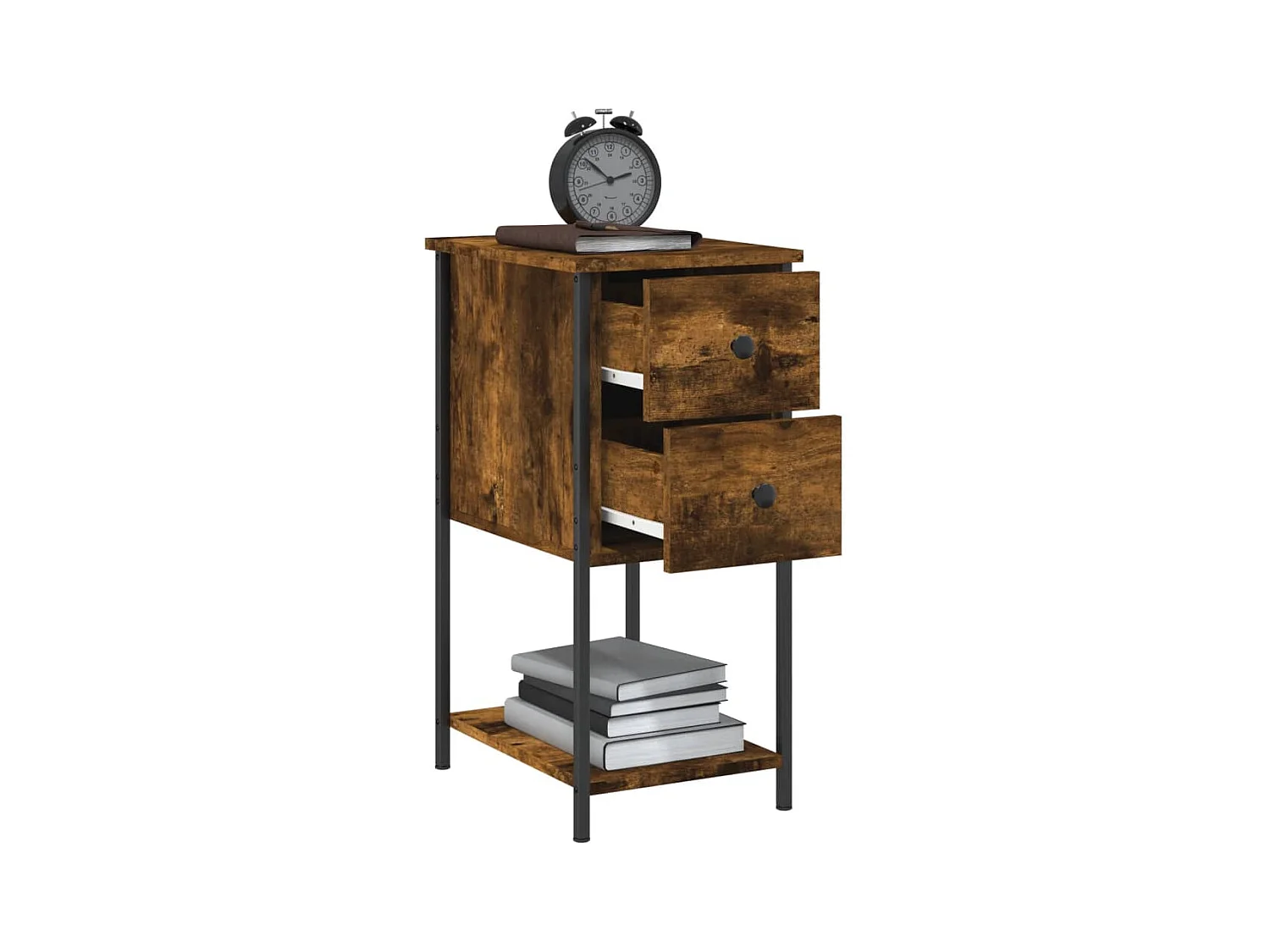 Portici  Tables de chevet 2 pcs chêne fumé 32x42x70 cm bois d'ingénierie