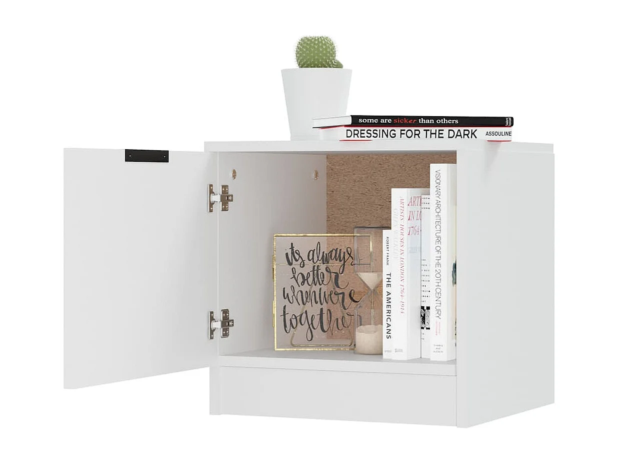 Pekela  Tables de chevet 2 pcs Blanc 40x39x40 cm