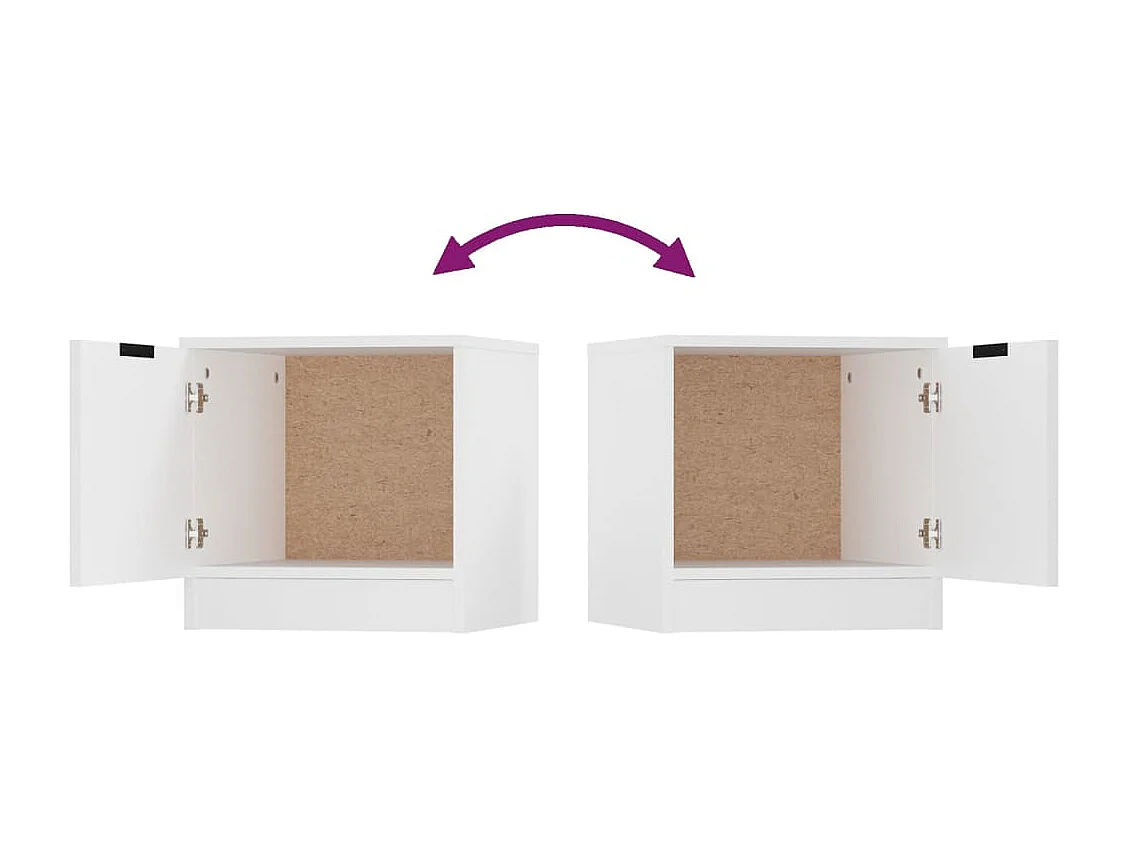 Pekela  Tables de chevet 2 pcs Blanc 40x39x40 cm
